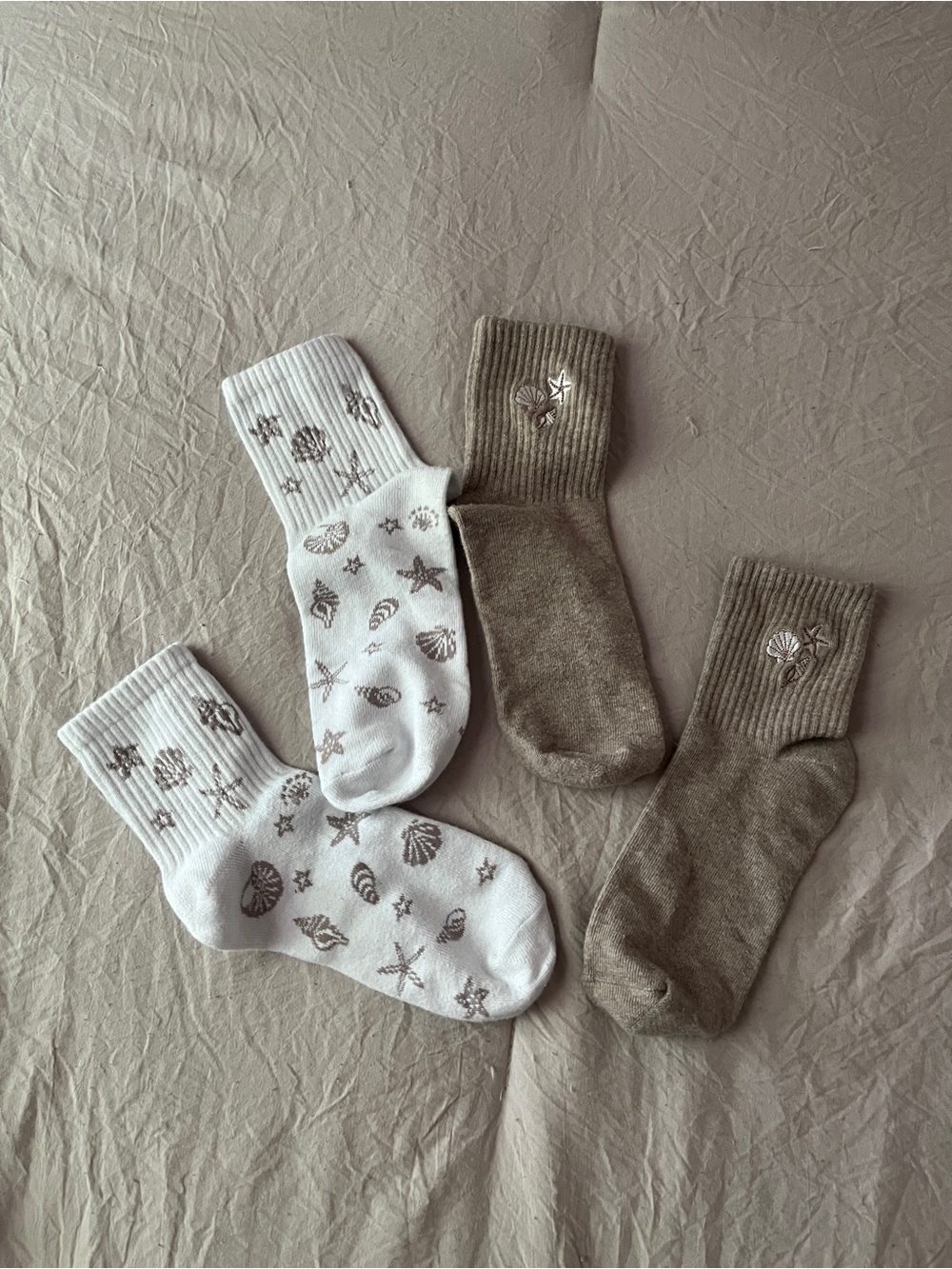 American eagle one size socks seashell print